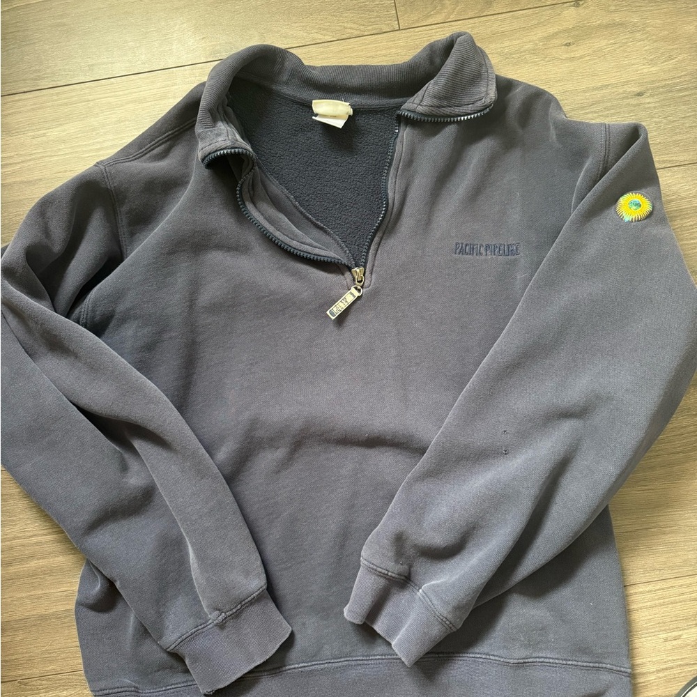 Vintage Lee navy blue/gray half-zip sweater Pacific Pipeline
